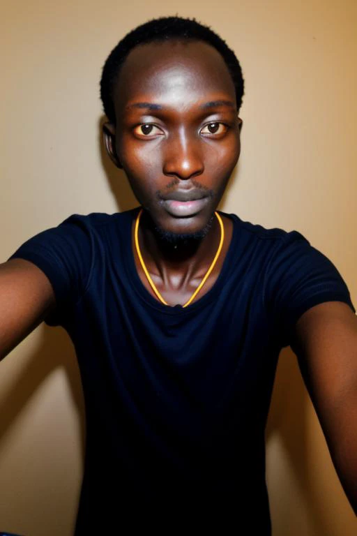 a  slender South Sudanese man posing for a selfie, Nokia C7-00