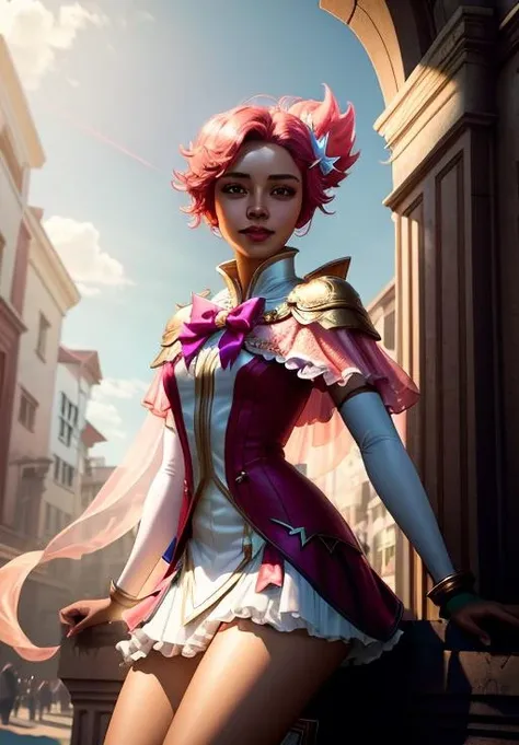 <lora:star_guardian_Taliyah:0.8>, star_guardian_Taliyah, solo, smile,, (magical, magnificent, masterpiece:1.3), (trending on CGSociety, trending on pixiv, contest winner:1.3)
