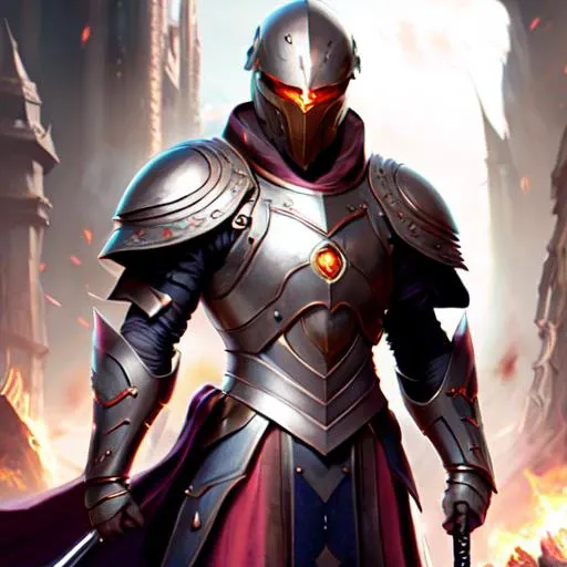 a photo, a painting of a man in armor holding a sword, scifi (DestinyKnight style:1) <lora:djzDestinyKnightV21:0.6>