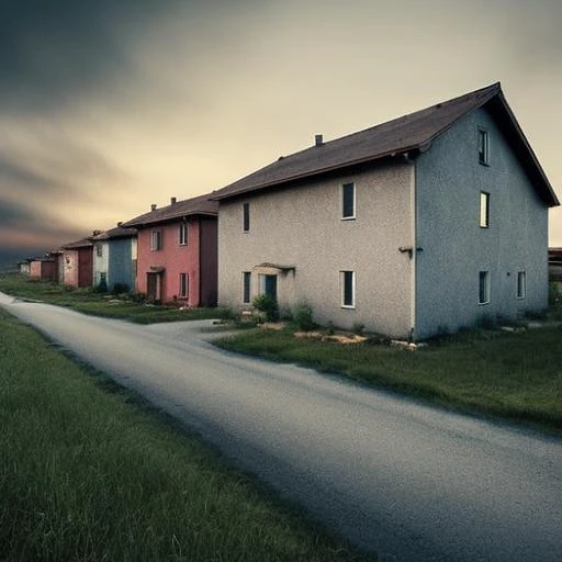 infinite houses, liminal design, liminal village houses, gloomy environment, (photorealistic), [sharp focus], (HDR), (8k), (gigapixel), realistic, found footage, <lora:S1-Backroom_Dreamlike-000008:0.6>