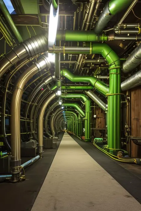 <lora:S1-Backroom_Dreamlike-000008:0.5>,
backroom,liminal space,Level-2,Pipe Dreams,inside,pipeline,engineering,pipe,basement,corridor,infinity corridor,wire,electric wire,green and blue lighting,
engineering pipeline,sewer, 
(photorealistic), [sharp focus], (HDR), (8k), (gigapixel), (masterpiece)