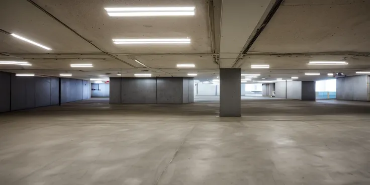 <lora:S1-Backroom_Dreamlike-000008:0.5>,
backroom,liminal space,Level-1,Habitable Zone,inside,parking area,car parking,grey wall,fluorescent light,dark,concrete wall,concrete floor, dark, night, light out,
(photorealistic), [sharp focus], (HDR), (8k), (gigapixel), (masterpiece)