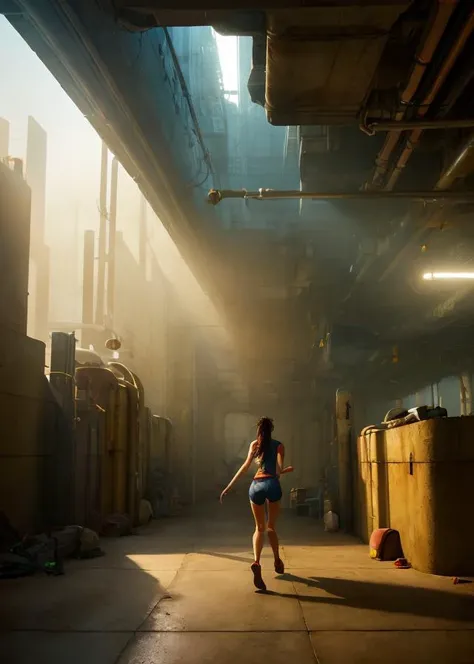 <lora:D1s-Backroom:0.62>, girl running in backroom, liminal space, uploaded artstation, by Jeremy Mann , by Peter Mohrbacher, Level-1,Habitable Zone,inside,parking area,car parking,fluorescent light,dark,concrete wall,concrete floor,BREAK, door , fog , plant, (photorealistic), [sharp focus], (HDR), (8k), (gigapixel), (masterpiece)