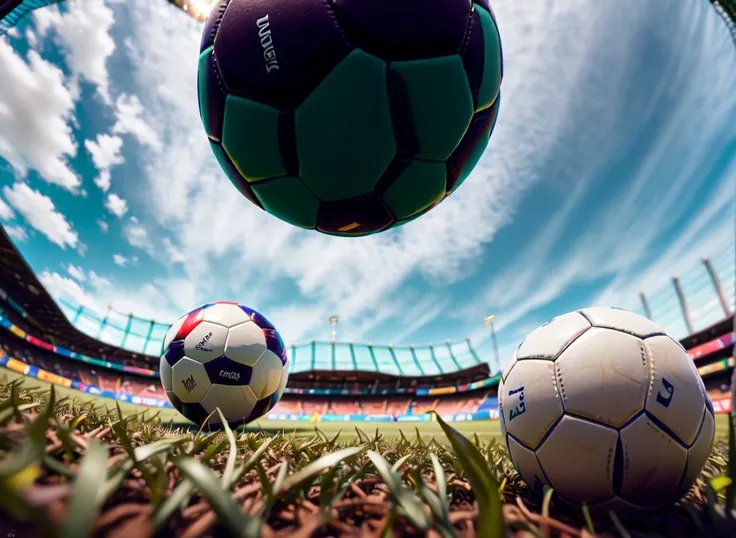 Food photography style <lora:Fr0gt0w3r:1.1> soccer ball, foot, leg,soccer player in the background, person kicking soccer ball, green field, bokeh ,from below, vibrant colors, sun glare, masterpiece, intricate, highly detailed, photorealistic . Appetizing, professional, culinary, high-resolution, commercial, highly detailed