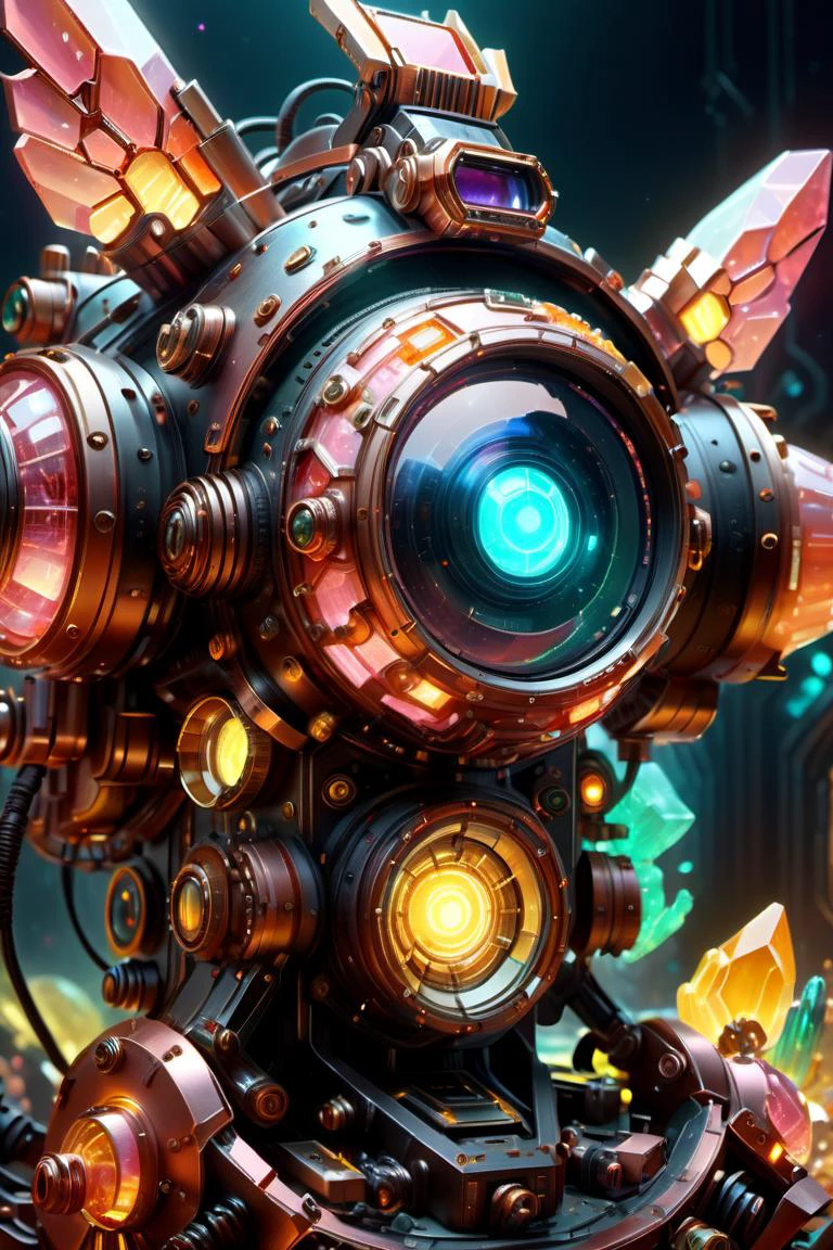 ((best quality)), ((masterpiece)), ((realistic,digital art)), (hyper detailed),DonMBl00mingF41ryXL UraniumTechAI Huge Setup, Cameras,Function Labels,Power Ports, Binary Code, Honeycombed, , octane rendering, raytracing, volumetric lighting, Backlit,Rim Lighting, 8K, HDR, <lora:UraniumTechAI:0.65> <lora:DonMBl00mingF41ryXL:0.6>