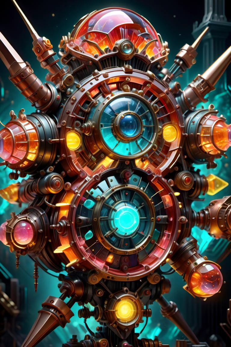 ((best quality)), ((masterpiece)), ((realistic,digital art)), (hyper detailed),DonMBl00mingF41ryXL UraniumTechAI Prolific Rube Goldberg, Magnets,Filigree,Conductors,Relays,User-customizable Parts, Geometric, Gritty, , octane rendering, raytracing, volumetric lighting, Backlit,Rim Lighting, 8K, HDR, <lora:UraniumTechAI:0.65> <lora:DonMBl00mingF41ryXL:0.6>