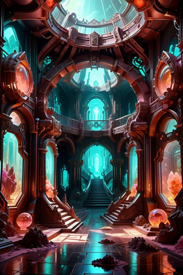 ((best quality)), ((masterpiece)), ((realistic,digital art)), (hyper detailed),DonMBl00mingF41ryXL UraniumTechAI Underworld Museum, octane rendering, raytracing, volumetric lighting, Backlit,Rim Lighting, 8K, HDR, <lora:UraniumTechAI:0.65> <lora:DonMBl00mingF41ryXL:0.6>