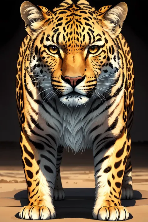 A skillful rendering of an animal, highlighting its distinctive features and traits, leopard, motivated light, cool light, fill light, Radial, Dynamic, <lora:epiNoiseoffset_v2Pynoise:2>