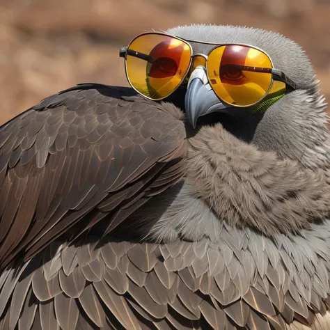 ( vulture wearing sunglasses )