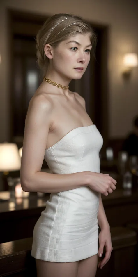 Saoirse Ronan dressed in elegant and sensual clothes and smiling sexy.