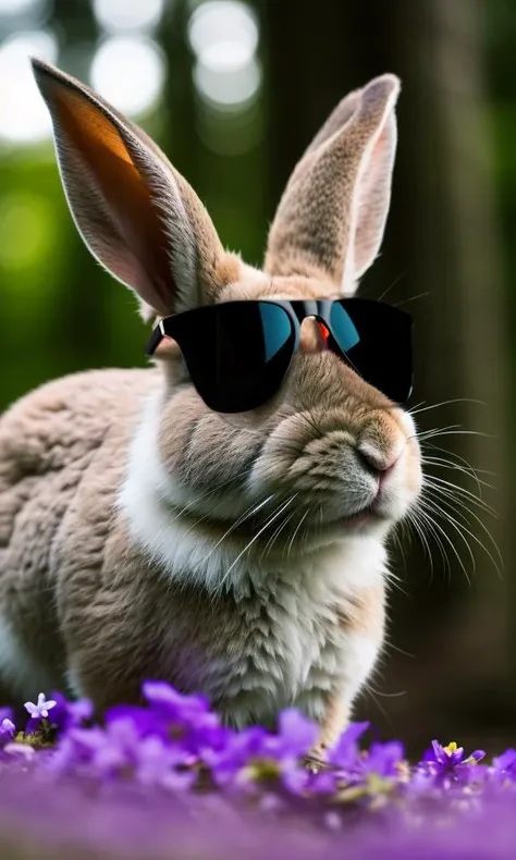 Photo of a white baby bunny smoking a cigar, on a skateboard, Eiffel Tower.