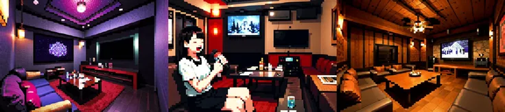 highly insanely detailed, masterpiece, top quality, best quality, highres, 4k, 8k, RAW photo, (very aesthetic, beautiful and aesthetic),
__lazy-wildcards/subject/env-bg-interior/ktv-interior/prompts__,
<lora:karaokeroom_v2:0.6>,
(1girl:1.3), 1other,
__lazy-wildcards/dataset/background__,âââ