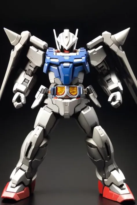 city ruin, explosion, mess, chaos, (heavy bag, blade)(bulky body, helmet, tokusatsu, belt, a black and silver, destoryMode) tank , negative_hand, Fixhand, mecha, absract art, tankhead, gundam, standing, pose, humanoid, tankhead