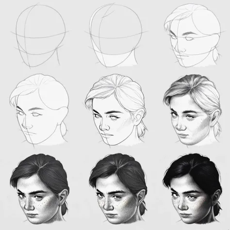 score_9,score_8_up,score_7_up,score_6_up,score_5_up, <lora:How_to_draw_step_by_step_2:1> howtodraw, 9 steps, naked 20 years old ellie from the last of us, greyscale
