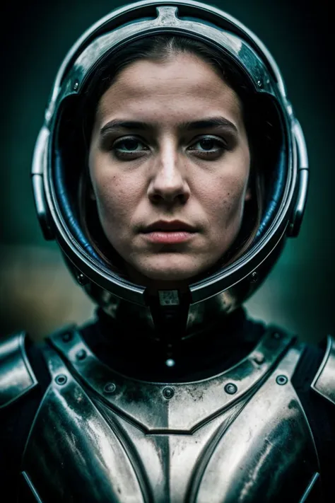 (giger style, biopunk:0.8), portrait photo of 20 y.o woman in armor, face