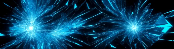 score_9, BREAK, glowing shatter of neon blue time travel