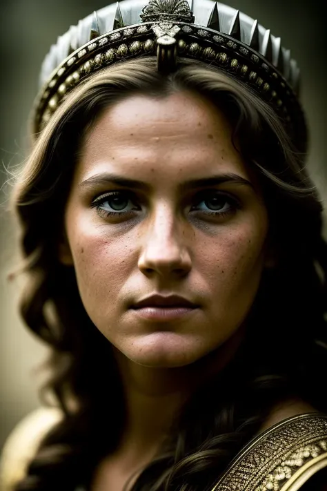 portrait photo of Helen of Troy, highly detailed face, depth of field, moody light, atmospheric lighting, highly detailed, style by Dan Winters, Russell James, Steve McCurry, centered, extremely detailed, Nikon D850, award winning photography