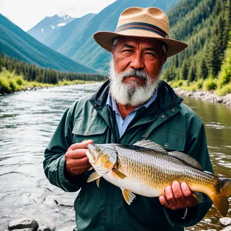 RAW photo,
a portrait photo of fisherman with fishrods, mountains, trees, river, sun
(high detailed skin:1.2),
8k uhd, dslr, soft lighting, high quality, film grain, Fujifilm XT3