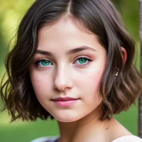 RAW photo, *subject*, (high detailed skin:1.2), 8k uhd, dslr, soft lighting, high quality, film grain, Fujifilm XT3, ((Jewish girl)), (green eyes), bob hairstyle