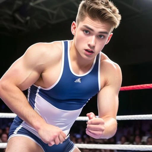 (detailed eyes),(detailed facial features),(detailed clothes features), (18 year old caucasian male,handsome face,fit body, wearing wrestling singlets detailed:1.3 HDR, 8k resolution, looking at camera,repeatedly obtained reward photography, stillsPersonal photo,such incredibly people's unbelievable masterpieces: 1.3)