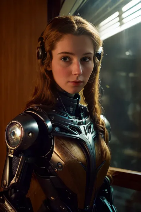 photo of (25 y.o. Anna, very beautiful human face:1.4), (body of a humanoid robot, futuristic, detailed, intricate), (private club, wood furniture), (hiding in the closet), (dark and moody light:1.4) <lora:epiNoiseoffset_v2:1>