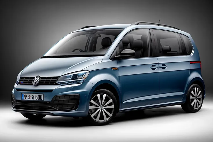 hipoly model of blue volkswagen, 8k uhd, high quality