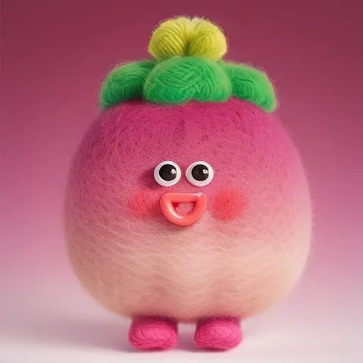 masterpiece,best quality,
Wool felt,no man,pitaya,fruit,gradient,gradient background,Happy label,laugh,cute,chibi,anthropomorphic,wool material,