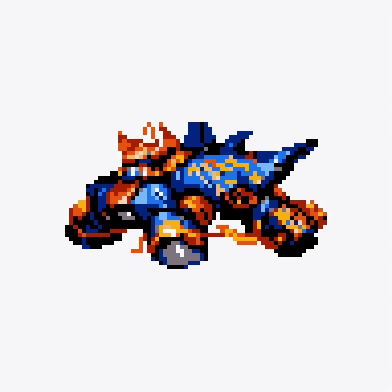 (16-bit pixel art:1.3), cinematic still, hdr, Big bipedal mecha shooting lasers, <lora:SRWAlpha1Sprites-50:1> SRWAlpha1Sprites, simple background, super robot wars,, (masterpiece, best quality, absurdres, detailed, ultra-detailed:1.3)