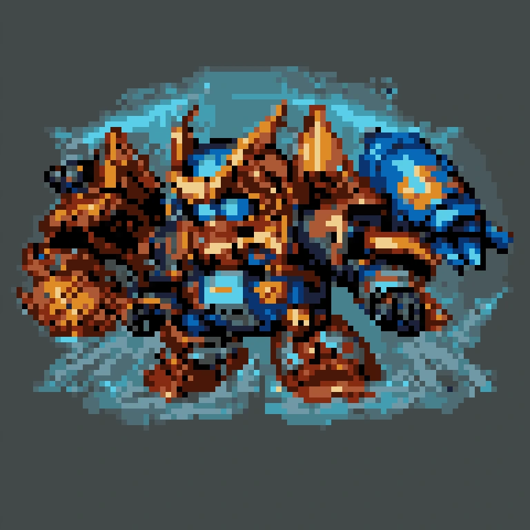 (16-bit pixel art:1.3), cinematic still, hdr, Big bipedal mecha shooting lasers, <lora:SRWAlpha1Sprites-50:1> SRWAlpha1Sprites, simple background, super robot wars, <lora:DonMASKTex:0.28> DonMASKTex, (masterpiece, best quality, absurdres, detailed, ultra-detailed:1.3)