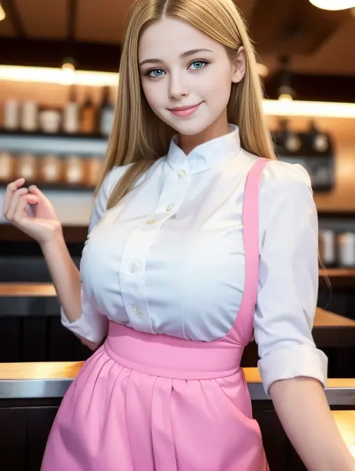 high_quality,best quality,masterpiece,1girl,waitress,looking at viewer,smile, <lora:pnxWaitress:0.8>