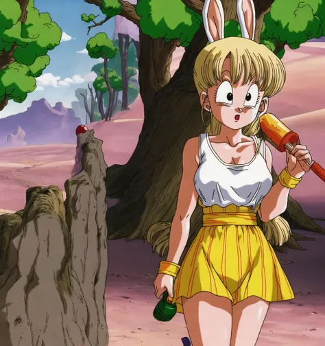 masterpiece, best quality, akiratoriyama art style, a girl wearing a bunny suit walking in a desert crying,