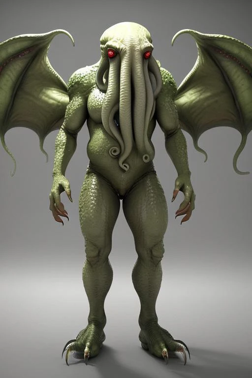 masterpiece, best quality, cthulhu, solo, sitting on a stone throne, [wings], full body, claws, monstrous hulking obese form, realistic anatomy, big fat, strong, overweight, musclechub, thick arms, thick legs, hard penis, long tentacle penis, weird penis, male genitals