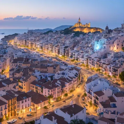 highly detailed evening cityscape of Ibiza, Spain,   hd, trending on artstation, volumetric lighting, dof,   <hypernet:longexposure:1>