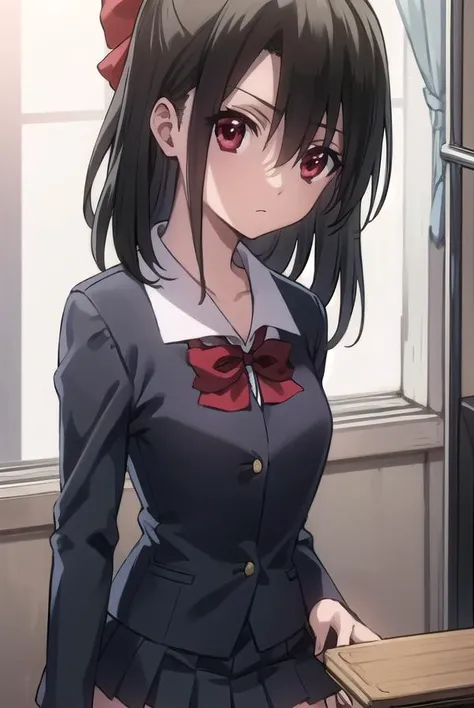 setsunakiyoura, <lora:setsuna kiyoura s1-lora-nochekaiser:1>,
setsuna kiyoura, black hair, (red eyes:1.5), hair bow, red bow,
BREAK skirt, thighhighs, school uniform, shoes, black thighhighs, zettai ryouiki, bow, red bow,
BREAK indoors, classroom,
BREAK looking at viewer, (cowboy shot:1.5),
BREAK <lyco:GoodHands-beta2:1>, (masterpiece:1.2), best quality, high resolution, unity 8k wallpaper, (illustration:0.8), (beautiful detailed eyes:1.6), extremely detailed face, perfect lighting, extremely detailed CG, (perfect hands, perfect anatomy),