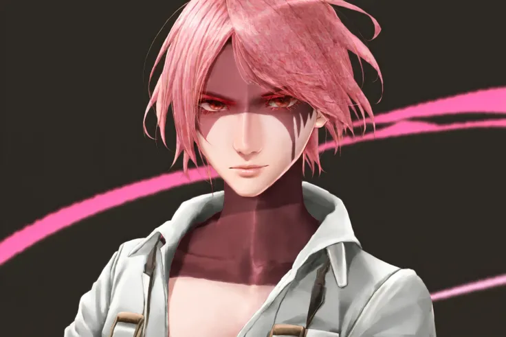 <lora:Technoblade_Avatar:1>  (masterpiece, best illustration), 1boy, solo, male focus, deep brown eyes, light pink hair, (colored skin, pink skin, red face paint, pink body paint),  glittery skin, shirt, white shirt, open shirt,  looking at viewer, full body, (dynamic angle),[bottle bottom], (wide shot), depth of field, alchemic symbols background, extreme light and shadow, side lighting, (solo), (best lighting), rim lighting, Technoblade, youtuber,