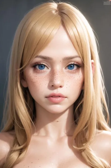 freckles, (moles:0.2),makeup, absurdres, 1girl, blonde hair, blush, (realistic:1.8), (blue eyes:0.7), (blonde hair:0.3), (twintails:0.4), tsundere