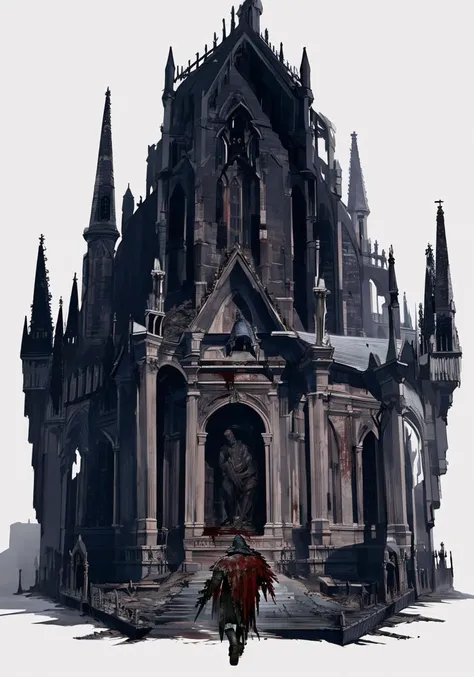 Bloodborne,<lora:Bloodborne-000075:0.6>,white background:1.2,simple background,auditorium:1.2,building:1
