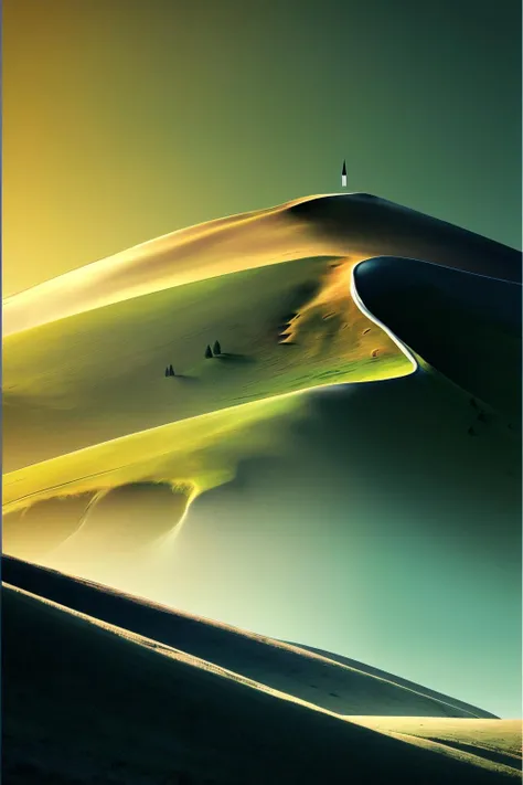 Minimalist landscape:0.3, a lone tree on a hill:0.2 against a vast horizon:0.2, exuding a sense of solitude:0.2, perfect for a tranquil workspace:0.1. , wallpaper_X