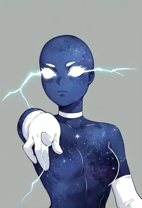 score_9, score_8_up, score_7_up, score_6_up, BREAK
<lora:only_my_railgun_pony:1.0> pointing electricity, <lora:KYS_XLPD:0.7> IncrsLowTier, glowing eyes, no eyes, electricity, upper body, <lora:Universe_Telepurte_XL:0.85> sdUni, dark blue skin, galaxy, nebula, white eyes, no mouth, bald, white elbow gloves, white choker, skindentation, glowing white eyelashes, grey background