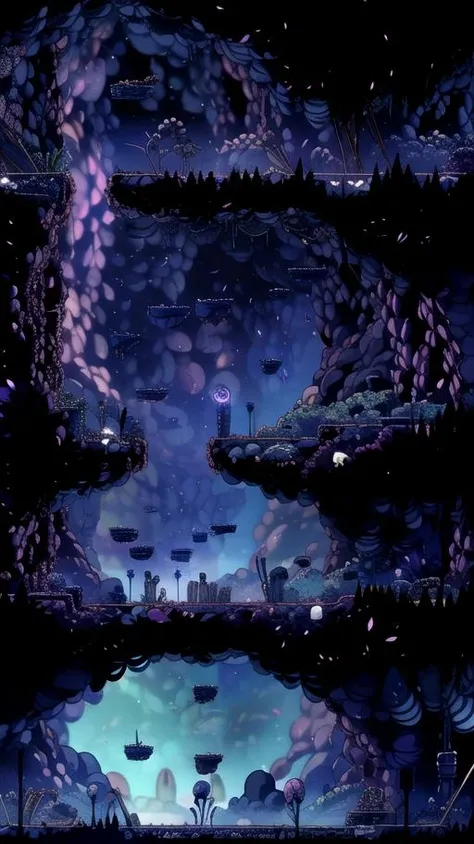 <lora:HKMap_LoRA-000009:1>, ((hkmap, 2d, pixel art)), landscape, crystals, cave, amethyst