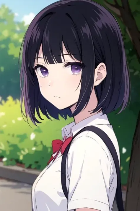 masterpiece, best quality, sketch, 1girl, solo, looking at viewer, upper body, depth of field, , , <lora:hanabi_yasuraoka:0.66>, hanabi_yasuraoka, black hair, purple eyes, , ,