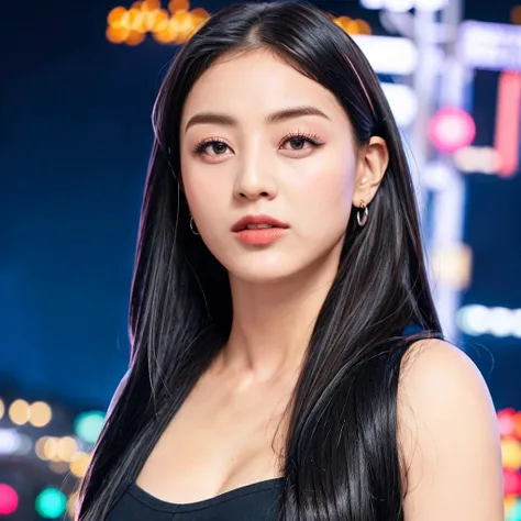 masterpiece, best quality, masterpiece,best quality,official art,extremely detailed CG unity 8k wallpaper,extremely detailed CG unity 8k wallpaper, steam, in the cyberpunk city,night,1girl,medium hair, aqua hair,facepaint,pointy hair,medium breasts,pink sports bra, ((twjihyo)), <lora:Twice_jihyo_v1.0:0.8>, portrait