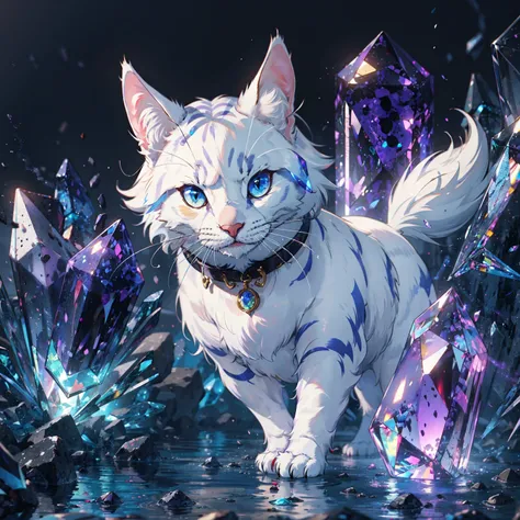 ((((Diamond cat)))),The glasses are diamond-shaped,The body is also diamond-shaped,The ears are diamond-shaped
