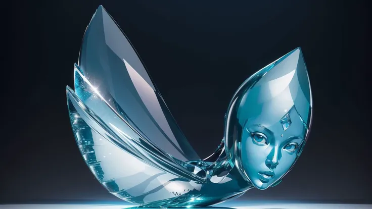 (best quality:1.2) (4k:1.) (very high resolution:1.1),(realistic photograph:1.1),(ultra detailed CG:1.1),official concept art,sculpture made of crystal,statue,no human,1girl elf,solo,(detailed face:1),(small breasts:1),full body,transparent body and wings,sitting,<lora:crystal_v1:1> (phcrystal:1),colorful crystal,gems,<lora:glasssculpture_v8:.8> (glasssculpture:0.95),translucent,transparent,reflection,RTX,lay tracing, <lora:FiSS4:1>, blue eyes, blank eyes, no pupils, colored skin, blue skin, blue hair, body jewel, forehead jewel,