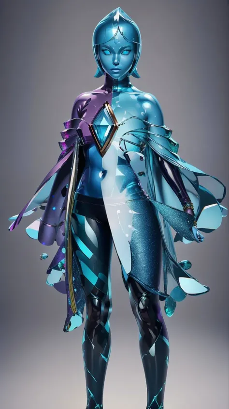 (best quality:1.2) (4k:1.) (very high resolution:1.1),(ultra detailed CG:1.1),official concept art,1girl,((full body)),solo,(detailed face:1),(small breasts:1),full body,(transparent body),<lora:crystal_v1:0.8>,(phcrystal:1),colorful crystal,gems,(translucent),(transparent),reflection,RTX,lay tracing,(<lora:FiSS4:1>),blue eyes,blank eyes,(no pupils),(colored skin),(blue skin),blue hair,body jewel,forehead jewel,<lora:GlassTech-20:0.8>,<lora:glassSculptures_v20CompletelyRedone:0.6>,standing,