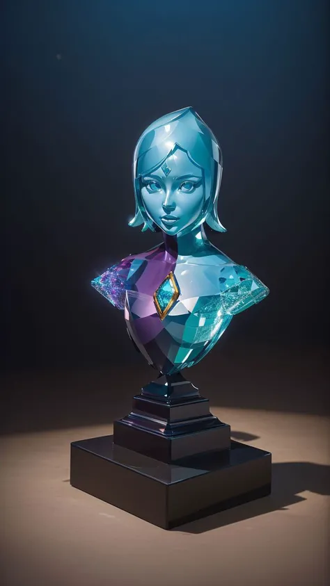(best quality:1.2) (4k:1.) (very high resolution:1.1),(realistic photograph:1.1),(ultra detailed CG:1.1),official concept art,sculpture made of crystal,statue,no human,1girl elf,solo,(detailed face:1),(small breasts:1),full body,transparent body and wings,sitting,<lora:crystal_v1:1> (phcrystal:1),colorful crystal,gems,<lora:glasssculpture_v8:.6> (glasssculpture:0.65),translucent,transparent,reflection,RTX,lay tracing,<lora:FiSS4:1>,blue eyes,blank eyes,no pupils,colored skin,blue skin,blue hair,body jewel,forehead jewel,(full body),