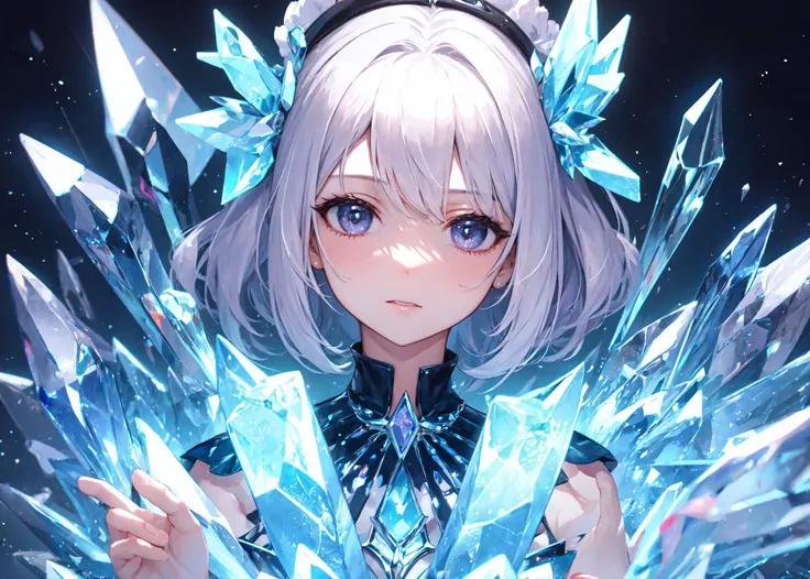 1girl, phgems, crystal, gem, <lora:gem-000016:0.7>,