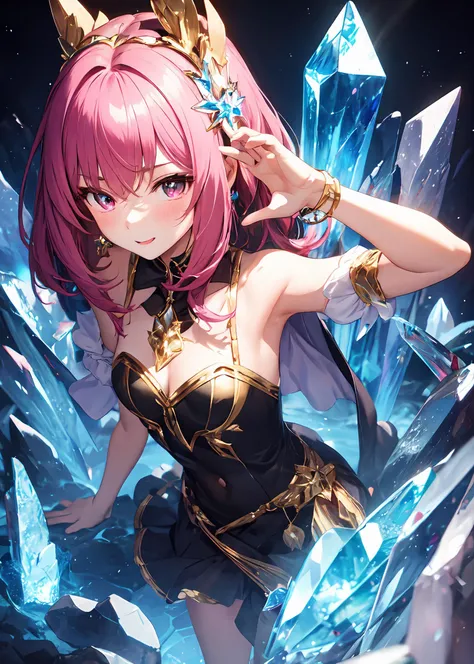 1girl, phcrystal, <lora:crystal_v1:0.6>, 1girl, , crystal, gem,