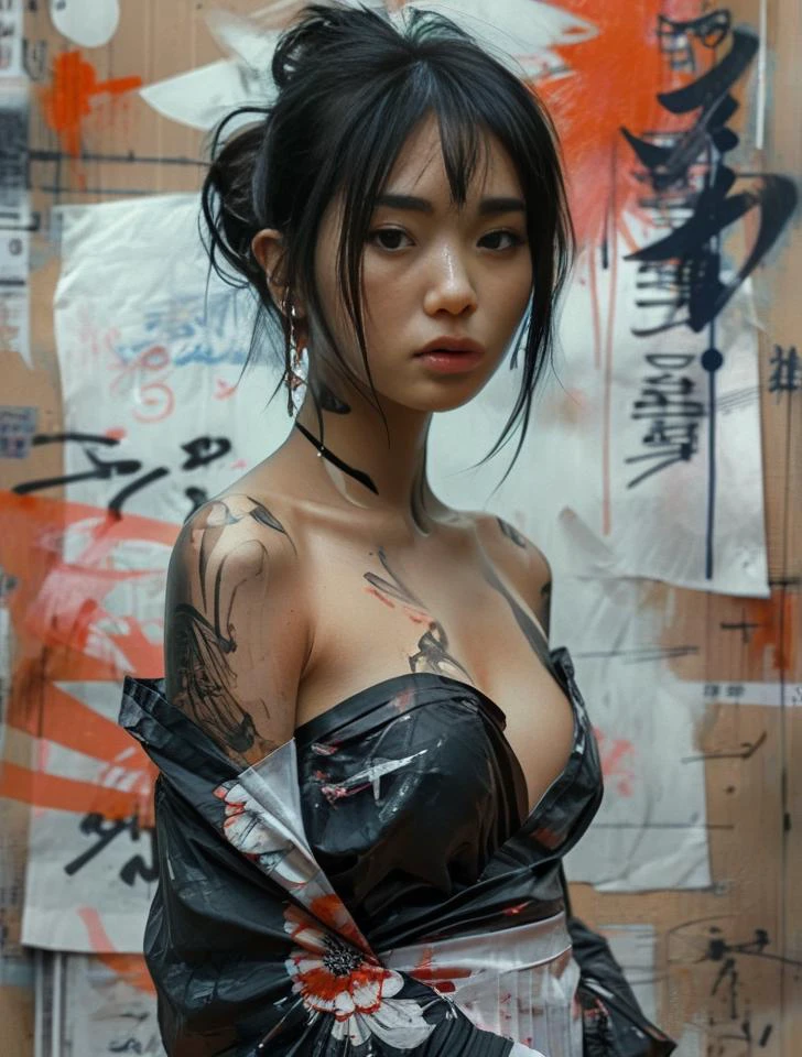 front view, aesthetic, painterly style, modern ink, beautiful Asian girl, sensual, sultry, pleated skirt, sexy outfit, lots of leg and cleavage, sad face, expressive pose, urbanpunk, abstract texture multilayer background, neo-expressionist , Russ Mills, Ian Miller
1girl, petite, lascivious, extraordinary, aesthetic, artstation, concept art, smooth, sharp focus, enigmatic, captivating, alluring, sensual, erotic, b74_aes, rogi, illustration by Serpieri <lora:MJ52:0.7>