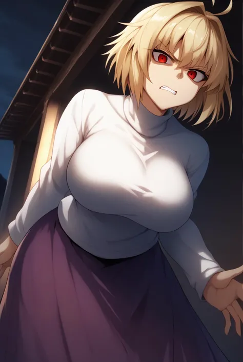 score_9, score_8_up, score_7_up,
masterpiece,8k,uncensored,(highres:1.3),high resolution, unity 8k wallpaper, detailed face, detailed CG, (perfect hands, perfect anatomy),
(high quality, best quality)(curvy:1.45)(shiny hair:1.2) (shiny skin:1.2) (oily skin:1.2) (uncensored:1.2)(big breasts,)
<lora:arcuid-brunestud-ponyxl-lora-nochekaiser:0.8> arcueid brunestud, blonde hair, red eyes, short hair, ahoge,, long skirt, purple skirt, skirt, sweater, turtleneck, white sweater,
backlighting, bridge, night sky,cowboy shot,
disgust, clenched teeth, shade face,(from below:1.1)bent over, looking at viewer,
<lora:Gin_mokuPDXL:1>,